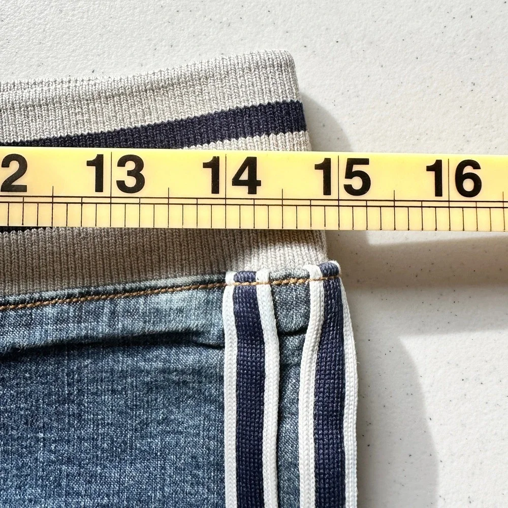 Vintage Rare Forever 21 Denim Shorts 9 Blue Stretch Striped Y2K 90s Retro Resort
